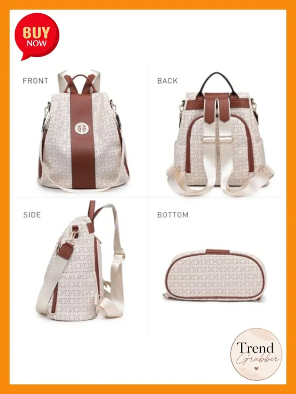 Women's Convertible Anti-Theft Vegan PU Leather Travel Backpack